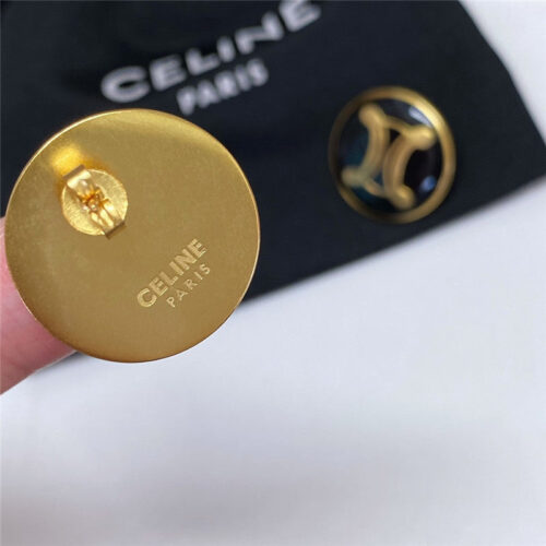 High Quality Luxury Celine Round Enamel Triumphal Arch Earrings product detail