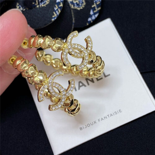 High Quality Luxury Chanel Love Double C Earrings alternate view