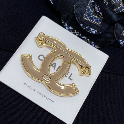 High Quality Luxury Chanel Black Gold Double C Brooch product detail