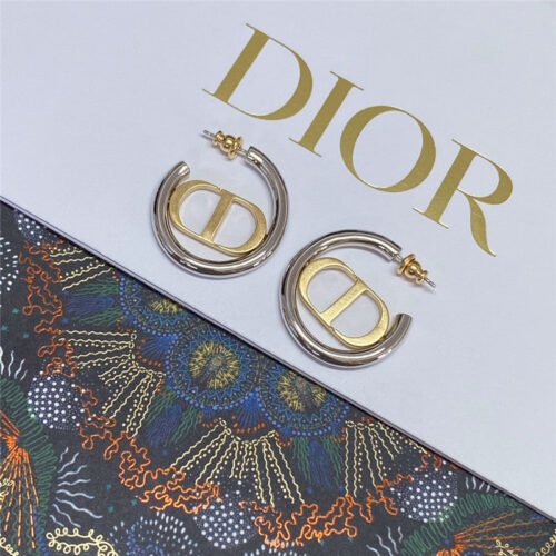 High Quality Luxury Dior Silver Ring Gold Cd Earrings product detail