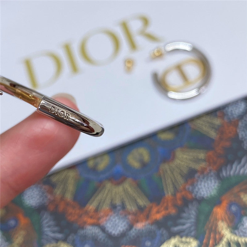 High Quality Luxury Dior Silver Ring Gold Cd Earrings product detail