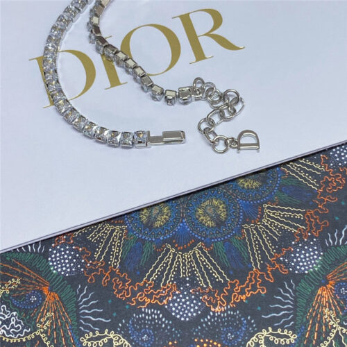 High Quality Luxury Dior Pink Crystal Heart Necklace product detail