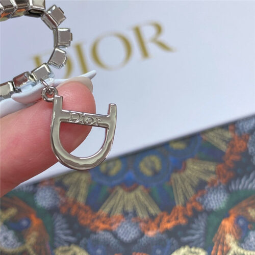 High Quality Luxury Dior Pink Crystal Heart Necklace product detail