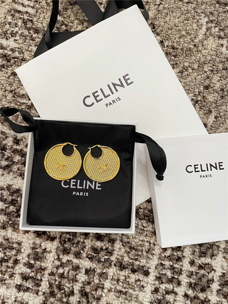 High Quality Luxury Celine Round Braided Earrings