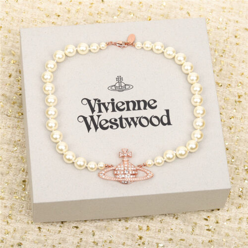 High Quality Luxury Vivienne Westwood Diamond And Pearl Necklace – Style 51653
