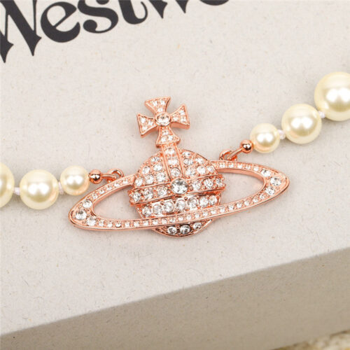 High Quality Luxury Vivienne Westwood Diamond And Pearl Necklace – Style 51653 product detail