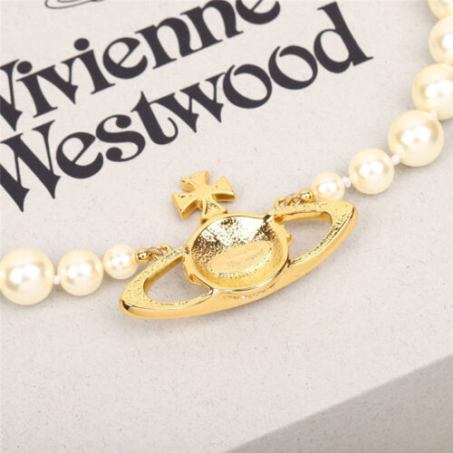 High Quality Luxury Vivienne Westwood Diamond And Pearl Necklace product detail