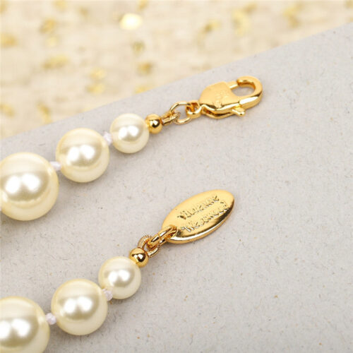 High Quality Luxury Vivienne Westwood Diamond And Pearl Necklace product detail