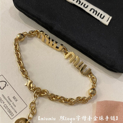 High Quality Luxury Miumiu Hollow Letter Bracelet