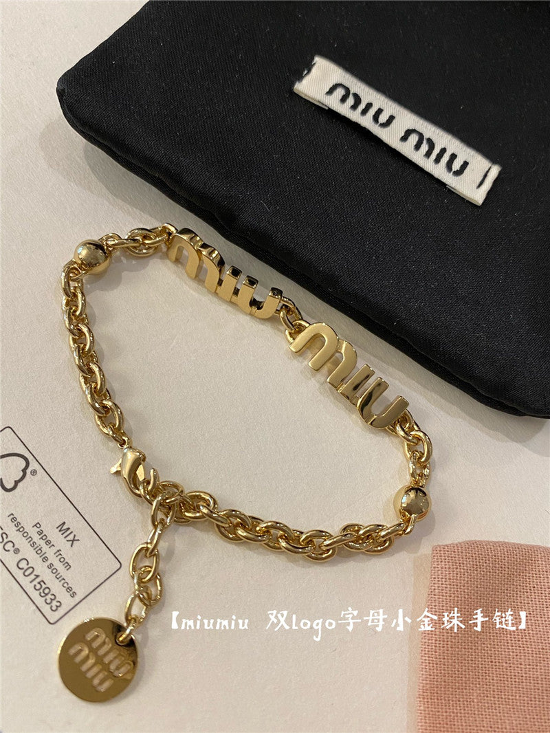 High Quality Luxury Miumiu Hollow Letter Bracelet