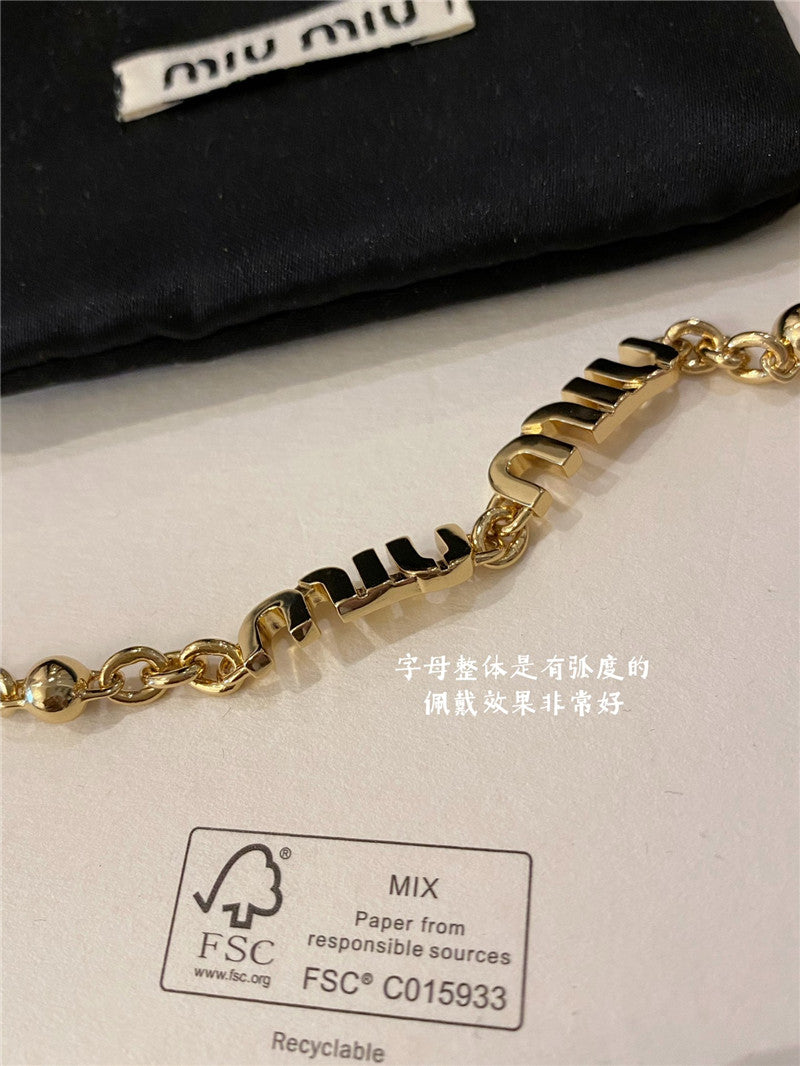 High Quality Luxury Miumiu Hollow Letter Bracelet product detail