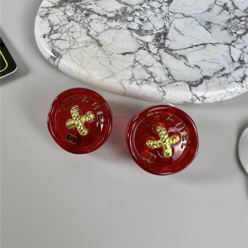 High Quality Luxury Chanel Button Small Stud Earrings alternate view