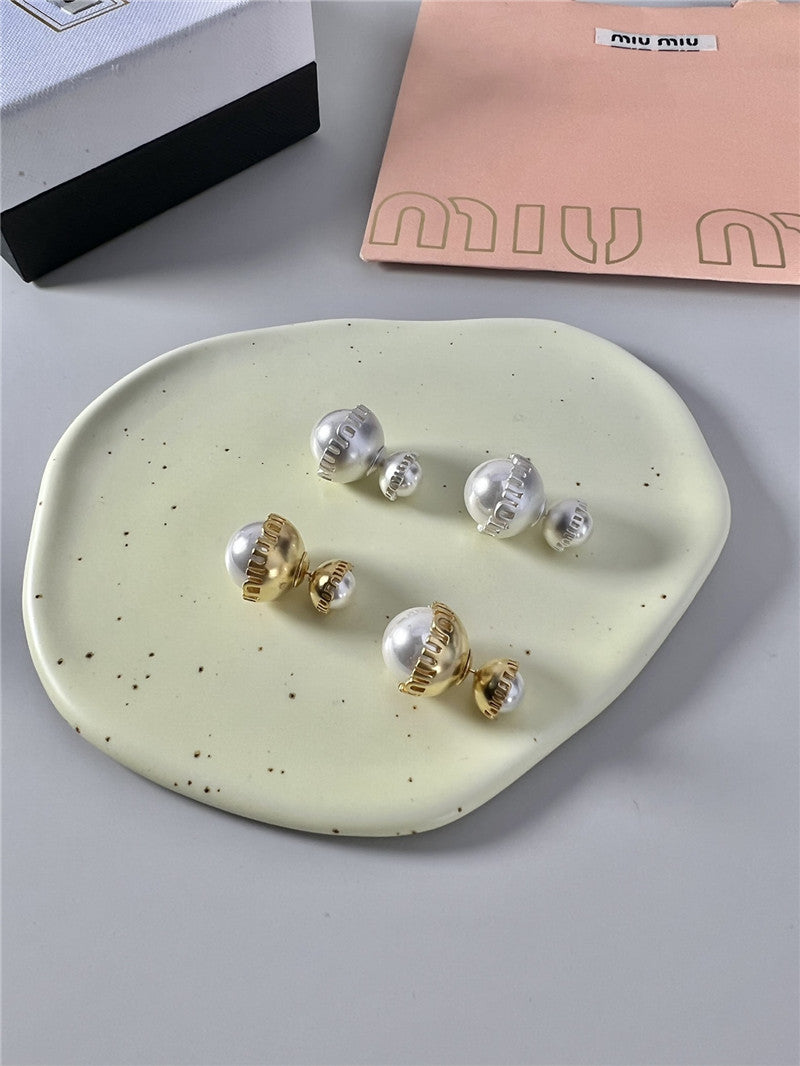 High Quality Luxury Miumiu Pearl Earrings