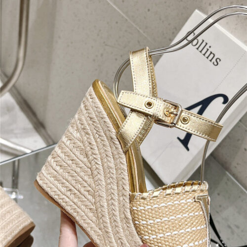 High Quality Luxury Louis Vuitton Straw Platform Sandals – Style 84003 product detail