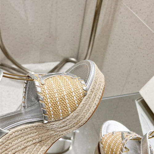 High Quality Luxury Louis Vuitton Straw Platform Sandals – Style 73827 product detail