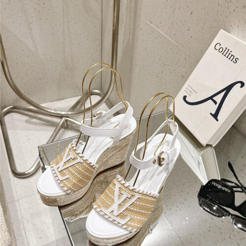 High Quality Luxury Louis Vuitton Straw Platform Sandals – Style 22403 product detail