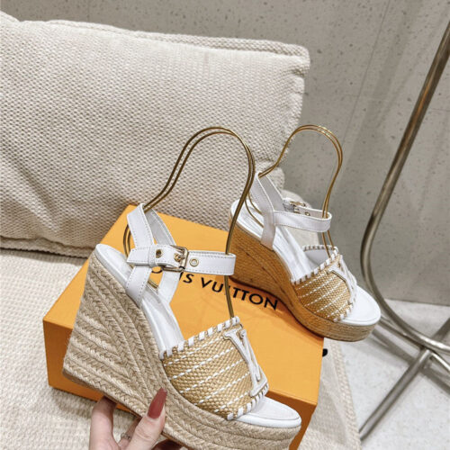 High Quality Luxury Louis Vuitton Straw Platform Sandals – Style 22403 product detail