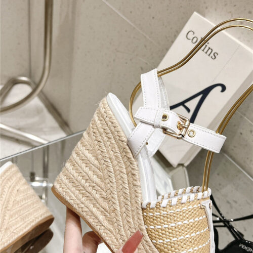 High Quality Luxury Louis Vuitton Straw Platform Sandals – Style 22403 product detail