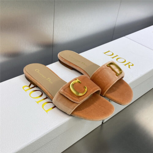 High Quality Luxury Dior Cd Letter Logo Metal Buckle Flat Color Block Sandals – Style 42086
