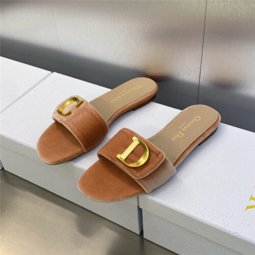 High Quality Luxury Dior Cd Letter Logo Metal Buckle Flat Color Block Sandals – Style 42086 alternate view
