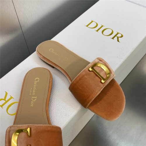 High Quality Luxury Dior Cd Letter Logo Metal Buckle Flat Color Block Sandals – Style 42086 product detail