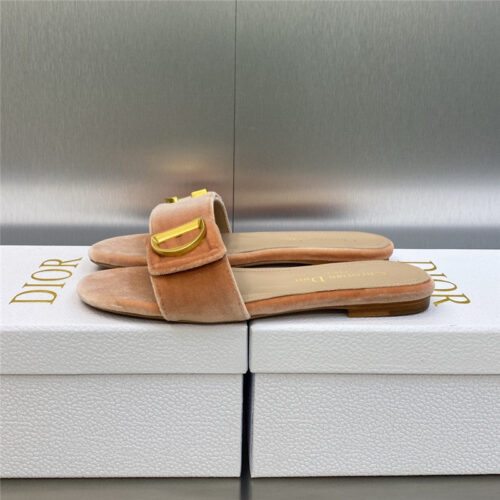 High Quality Luxury Dior Cd Letter Logo Metal Buckle Flat Color Block Sandals – Style 42086 product detail