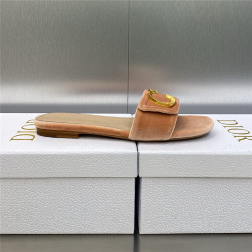 High Quality Luxury Dior Cd Letter Logo Metal Buckle Flat Color Block Sandals – Style 42086 product detail