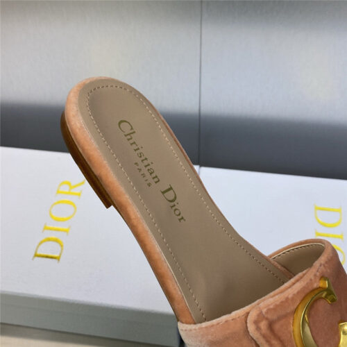 High Quality Luxury Dior Cd Letter Logo Metal Buckle Flat Color Block Sandals – Style 42086 product detail