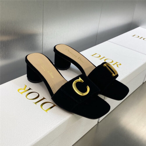 High Quality Luxury Dior Cd Letter Logo Metal Buckle Flat Color Block Sandals – Style 97411
