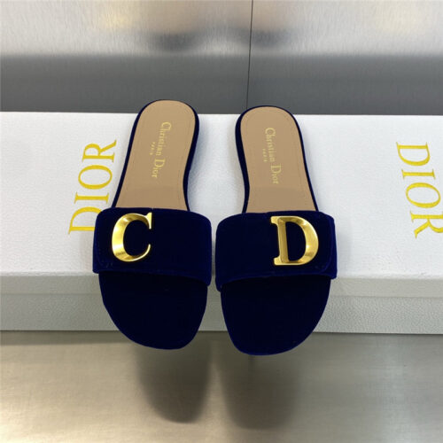High Quality Luxury Dior Cd Letter Logo Metal Buckle Flat Color Block Sandals – Style 21734 product detail
