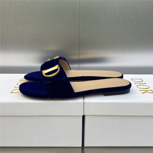 High Quality Luxury Dior Cd Letter Logo Metal Buckle Flat Color Block Sandals – Style 21734 product detail