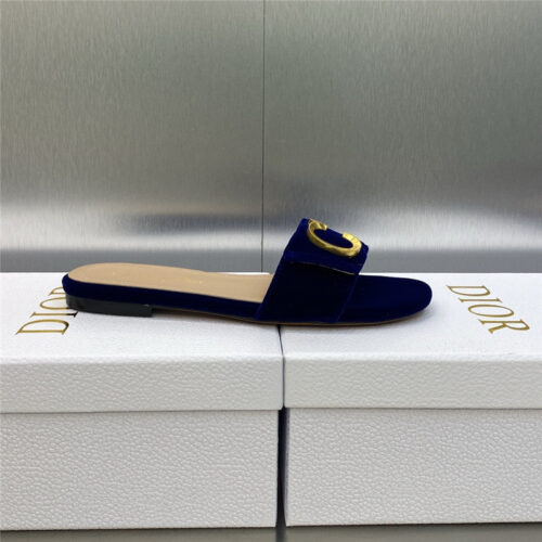 High Quality Luxury Dior Cd Letter Logo Metal Buckle Flat Color Block Sandals – Style 21734 product detail