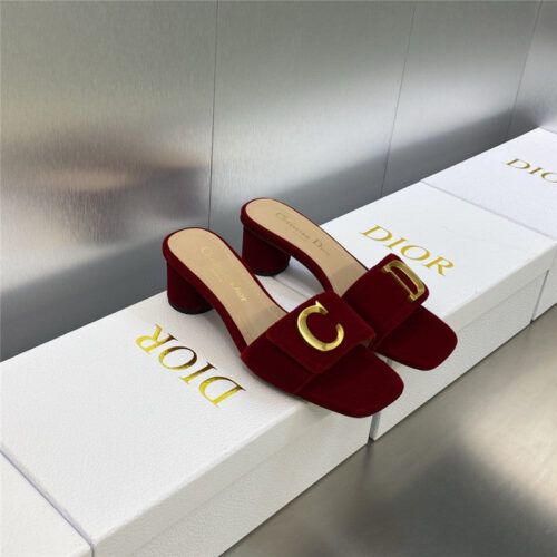 High Quality Luxury Dior Cd Letter Logo Metal Buckle Flat Color Block Sandals