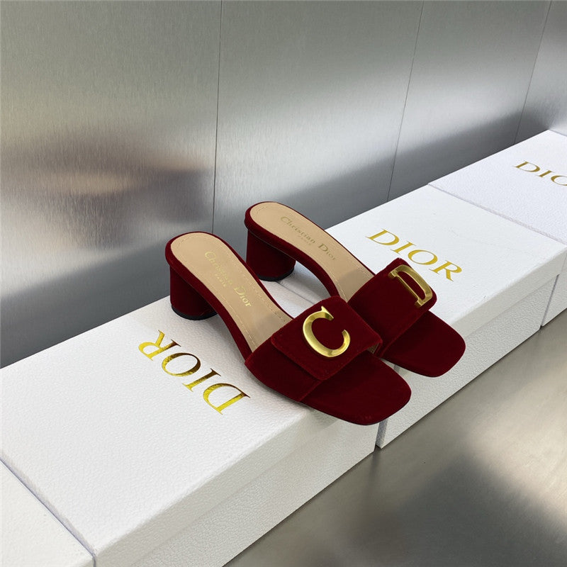 High Quality Luxury Dior Cd Letter Logo Metal Buckle Flat Color Block Sandals – Style 52771