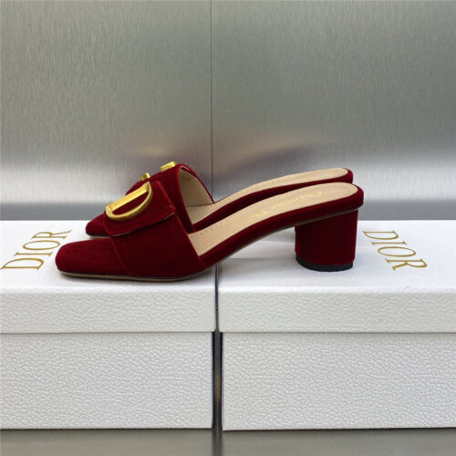 High Quality Luxury Dior Cd Letter Logo Metal Buckle Flat Color Block Sandals product detail
