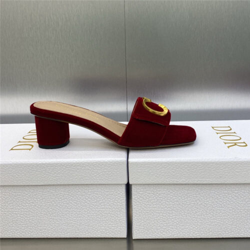 High Quality Luxury Dior Cd Letter Logo Metal Buckle Flat Color Block Sandals product detail