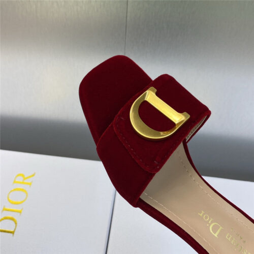 High Quality Luxury Dior Cd Letter Logo Metal Buckle Flat Color Block Sandals product detail