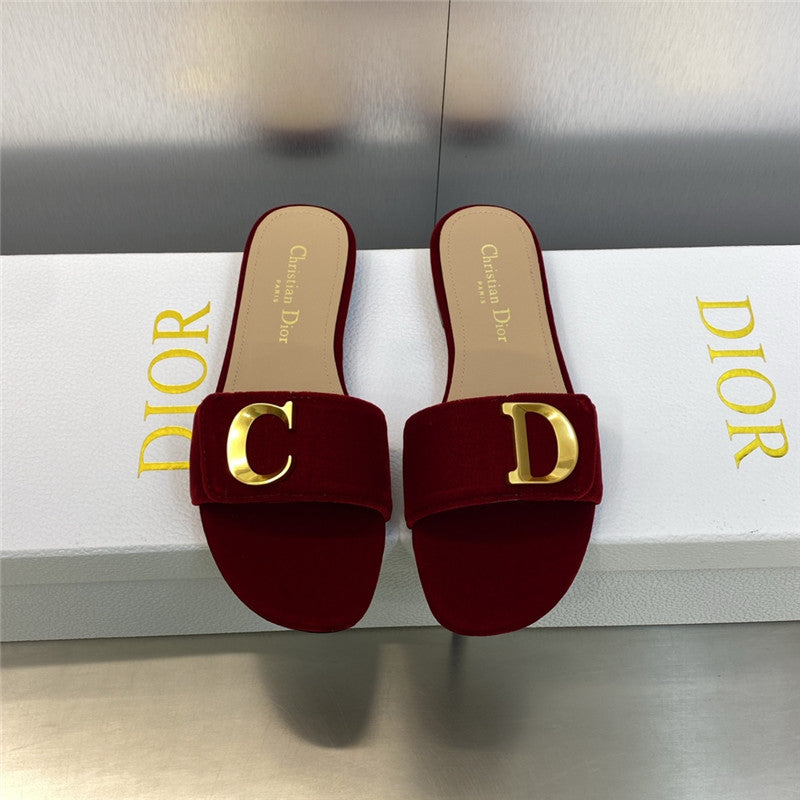 High Quality Luxury Dior Cd Letter Logo Metal Buckle Flat Color Block Sandals – Style 39238 product detail