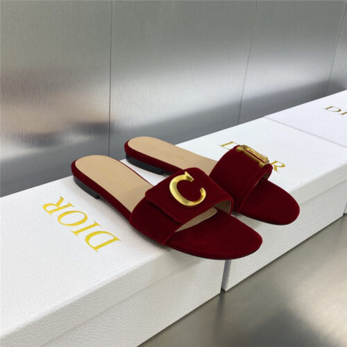 High Quality Luxury Dior Cd Letter Logo Metal Buckle Flat Color Block Sandals – Style 39238