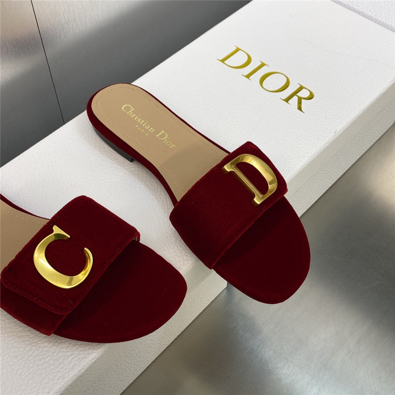 High Quality Luxury Dior Cd Letter Logo Metal Buckle Flat Color Block Sandals – Style 39238 product detail