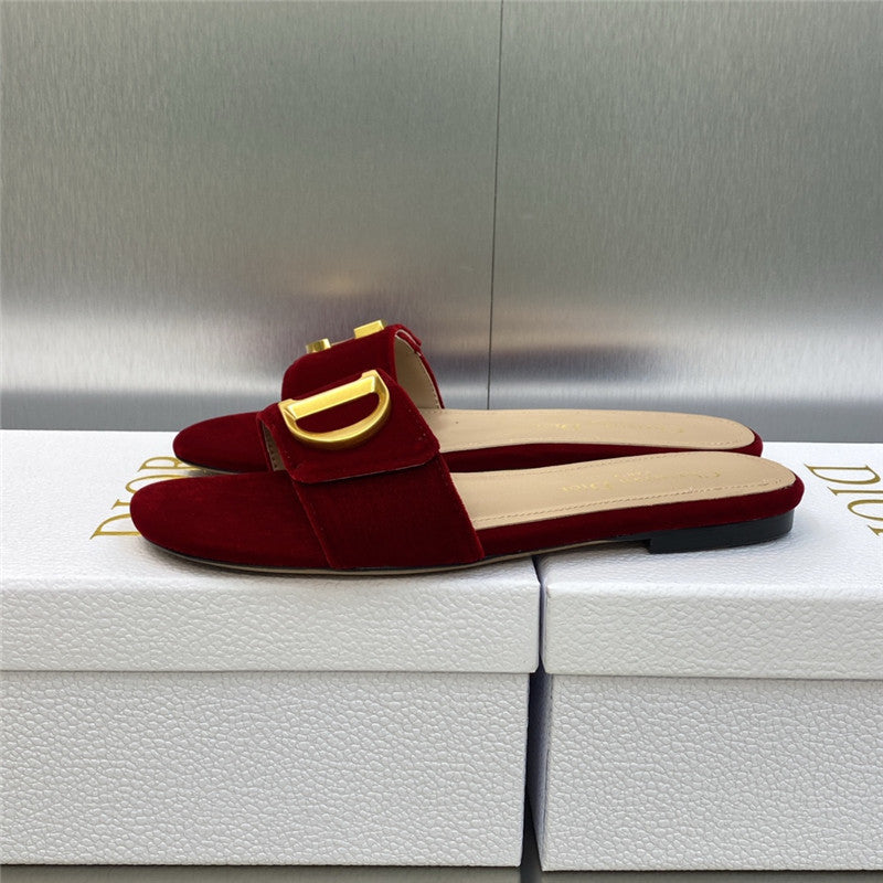 High Quality Luxury Dior Cd Letter Logo Metal Buckle Flat Color Block Sandals – Style 39238 product detail