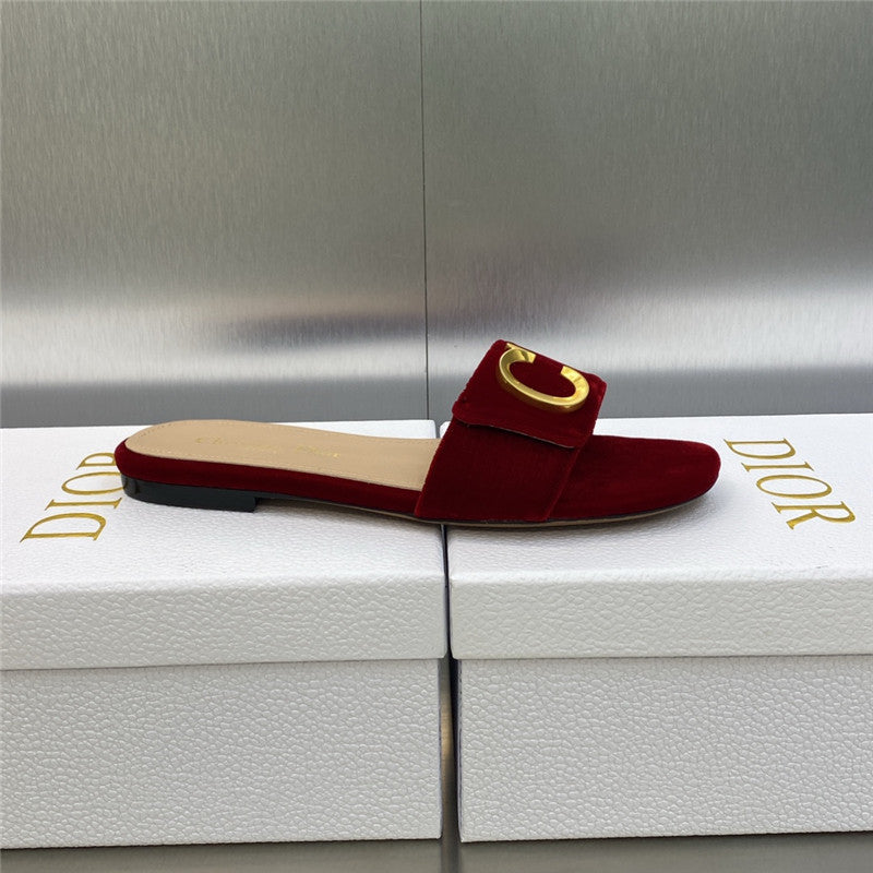 High Quality Luxury Dior Cd Letter Logo Metal Buckle Flat Color Block Sandals – Style 39238 product detail
