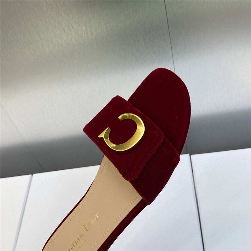 High Quality Luxury Dior Cd Letter Logo Metal Buckle Flat Color Block Sandals – Style 39238 product detail