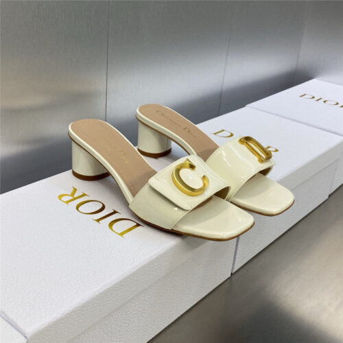 High Quality Luxury Dior Cd Letter Logo Metal Buckle Flat Color Block Sandals – Style 73667