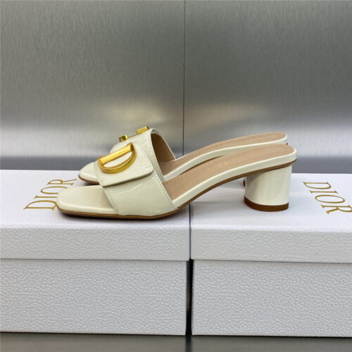 High Quality Luxury Dior Cd Letter Logo Metal Buckle Flat Color Block Sandals – Style 94598 product detail