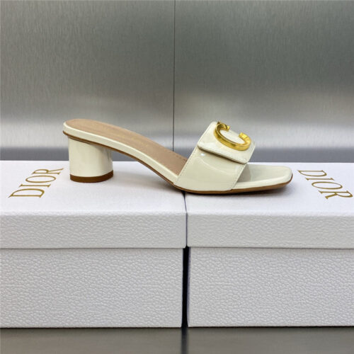 High Quality Luxury Dior Cd Letter Logo Metal Buckle Flat Color Block Sandals – Style 94598 product detail