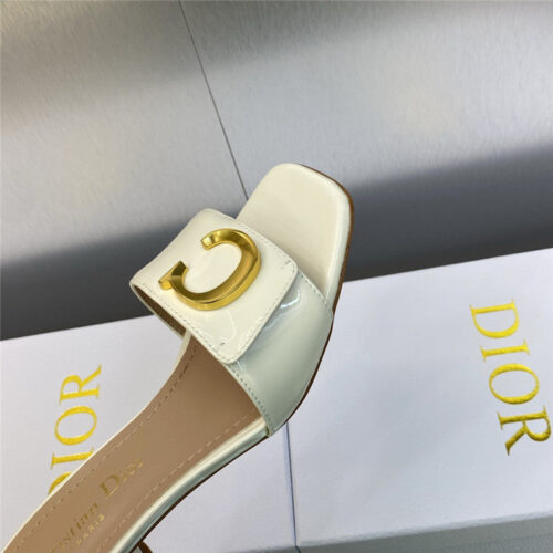 High Quality Luxury Dior Cd Letter Logo Metal Buckle Flat Color Block Sandals – Style 94598 product detail