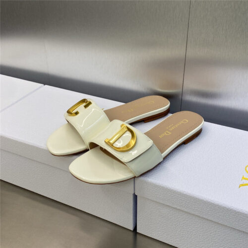 High Quality Luxury Dior Cd Letter Logo Metal Buckle Flat Color Block Sandals – Style 82726 alternate view
