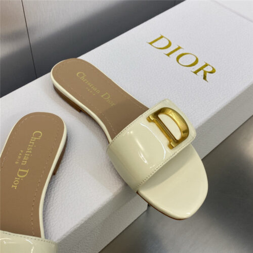 High Quality Luxury Dior Cd Letter Logo Metal Buckle Flat Color Block Sandals – Style 82726 product detail