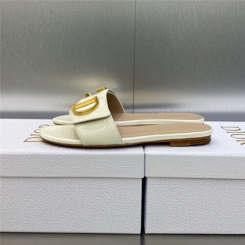 High Quality Luxury Dior Cd Letter Logo Metal Buckle Flat Color Block Sandals – Style 82726 product detail